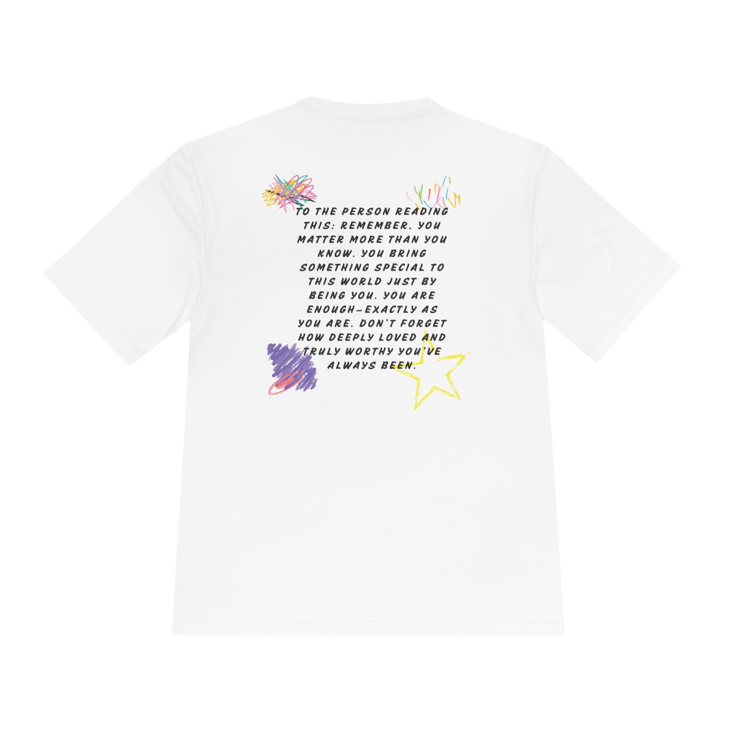 Inspirational Unisex Moisture Wicking Tee - "Even Broken Crayons Make a Beautiful Picture"