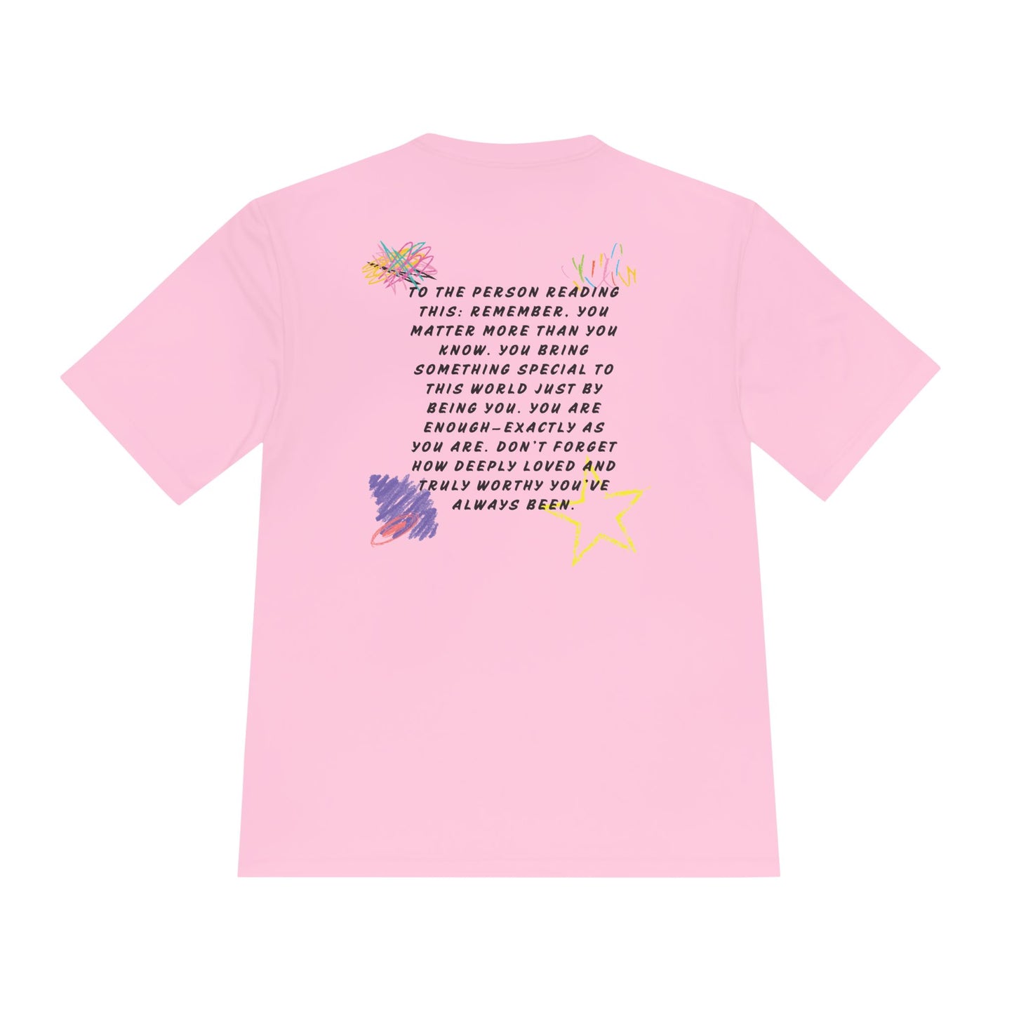 Inspirational Unisex Moisture Wicking Tee - "Even Broken Crayons Make a Beautiful Picture"