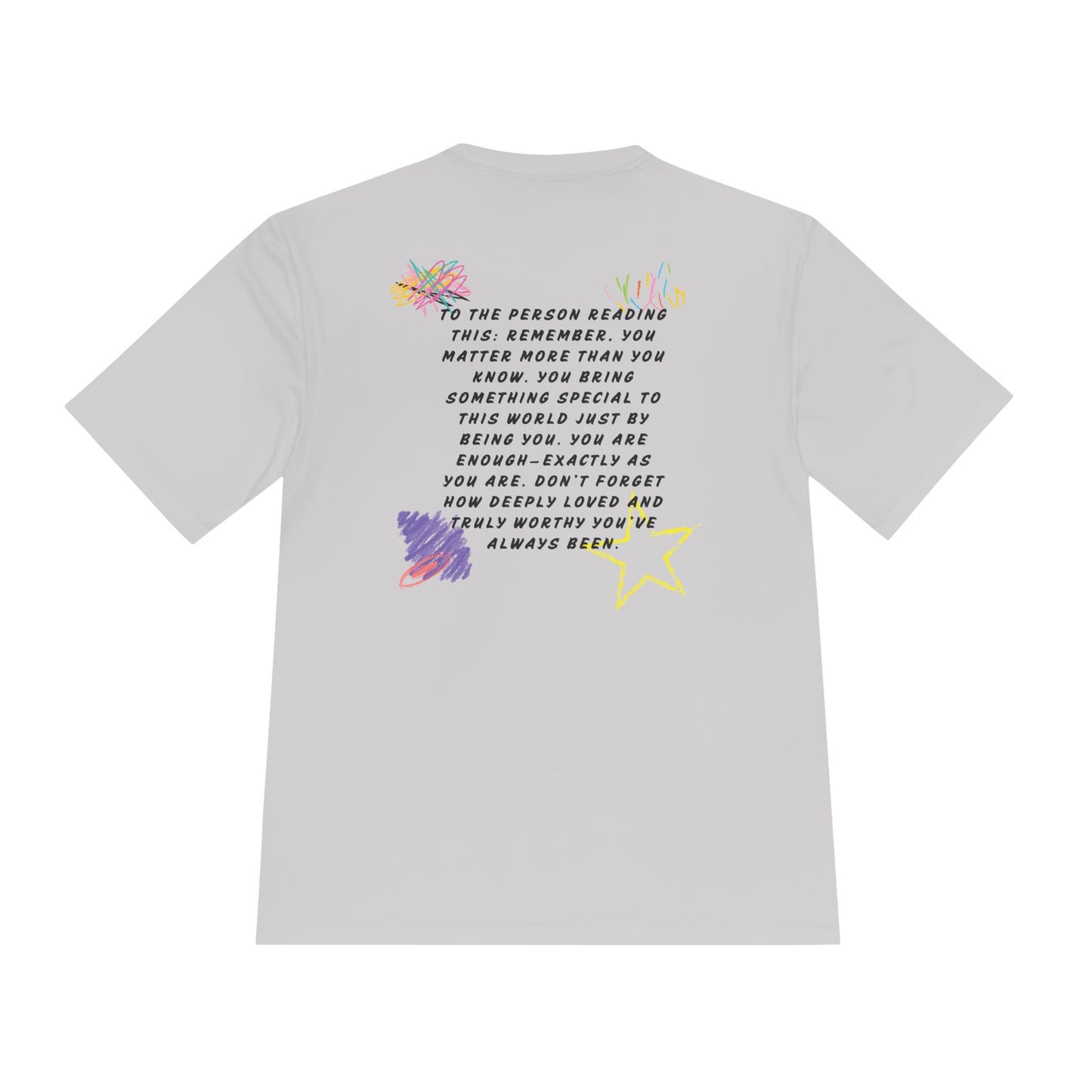 Inspirational Unisex Moisture Wicking Tee - "Even Broken Crayons Make a Beautiful Picture"